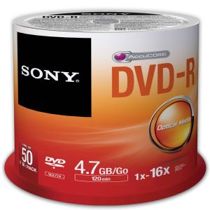 SONY DVD-R 4.7GB 16X 50L CAKEBOX - 50DMR47SP