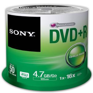 SONY DVD+R 4.7GB 16X 50L CAKEBOX - 50DPR47SP