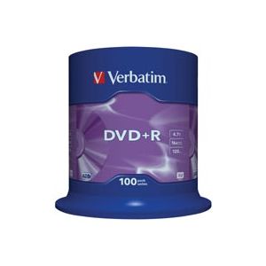 VERBATIM 43551  DVD+R AZO MATG.4,7GB.16X 100 LU CAKEBOX