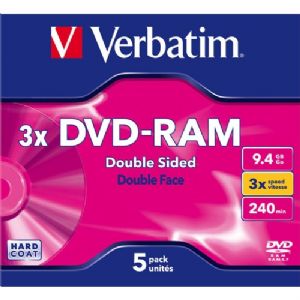 VERBATIM 43493  DVD-RAM 3X 9,4GB DOUBLE SIDE 5 LI JEWEL CASE