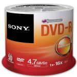SONY DVD-R 4.7GB 16X 50L CAKEBOX - 50DMR47SP