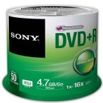 SONY DVD+R 4.7GB 16X 50L CAKEBOX - 50DPR47SP
