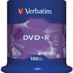 VERBATIM 43551  DVD+R AZO MATG.4,7GB.16X 100 LU CAKEBOX